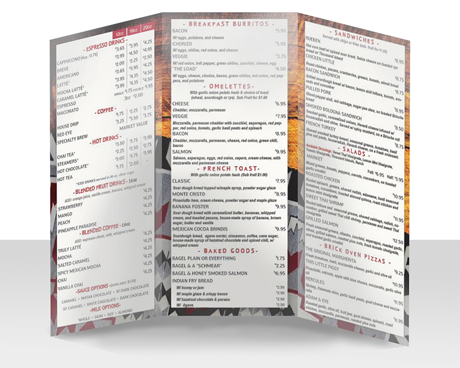 Takeout Menu Outside
